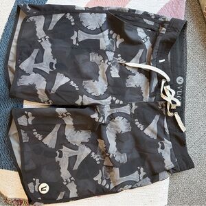 Vuori Black and Gray Boardshorts